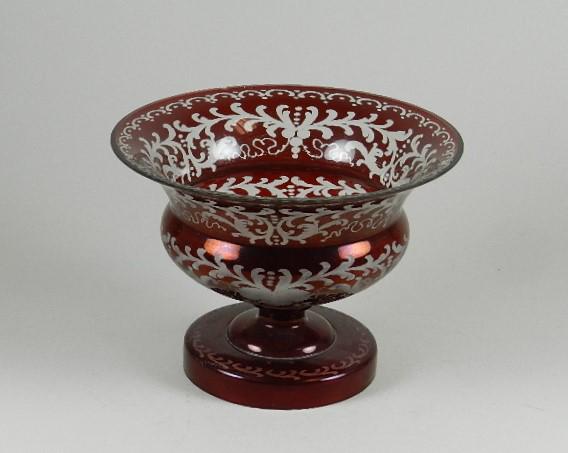 Egermann Style Ruby Cut to Clear Bohemian Open Compote (1 of 3)