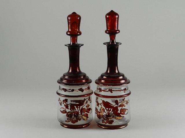 Pair of Ruby Flash Dresser Bottles (1 of 4)