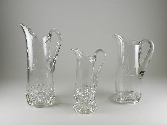 Three Crystal Water Pitchers (1 of 4)