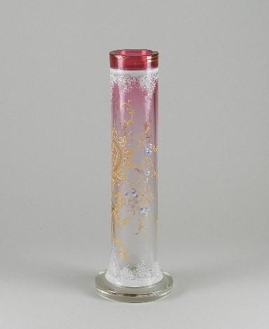 Moser Enamel Decorated Art Glass Vase (1 of 5)