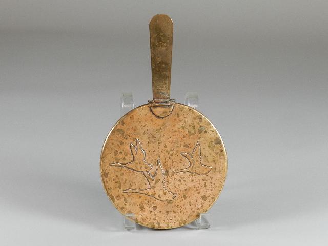 Silvercrest #455 Bronze Silent Butler: has ducks on lid, wear to finish, 10" w