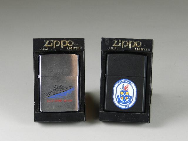 2 USS Stump DD-978 zippo Lighters: minor wear