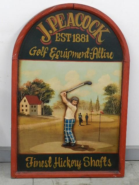 J. Peacock Golf Equipment Attire Decorative Painted: areas of wear, 36" h x 24" w, not available for inhouse shipping