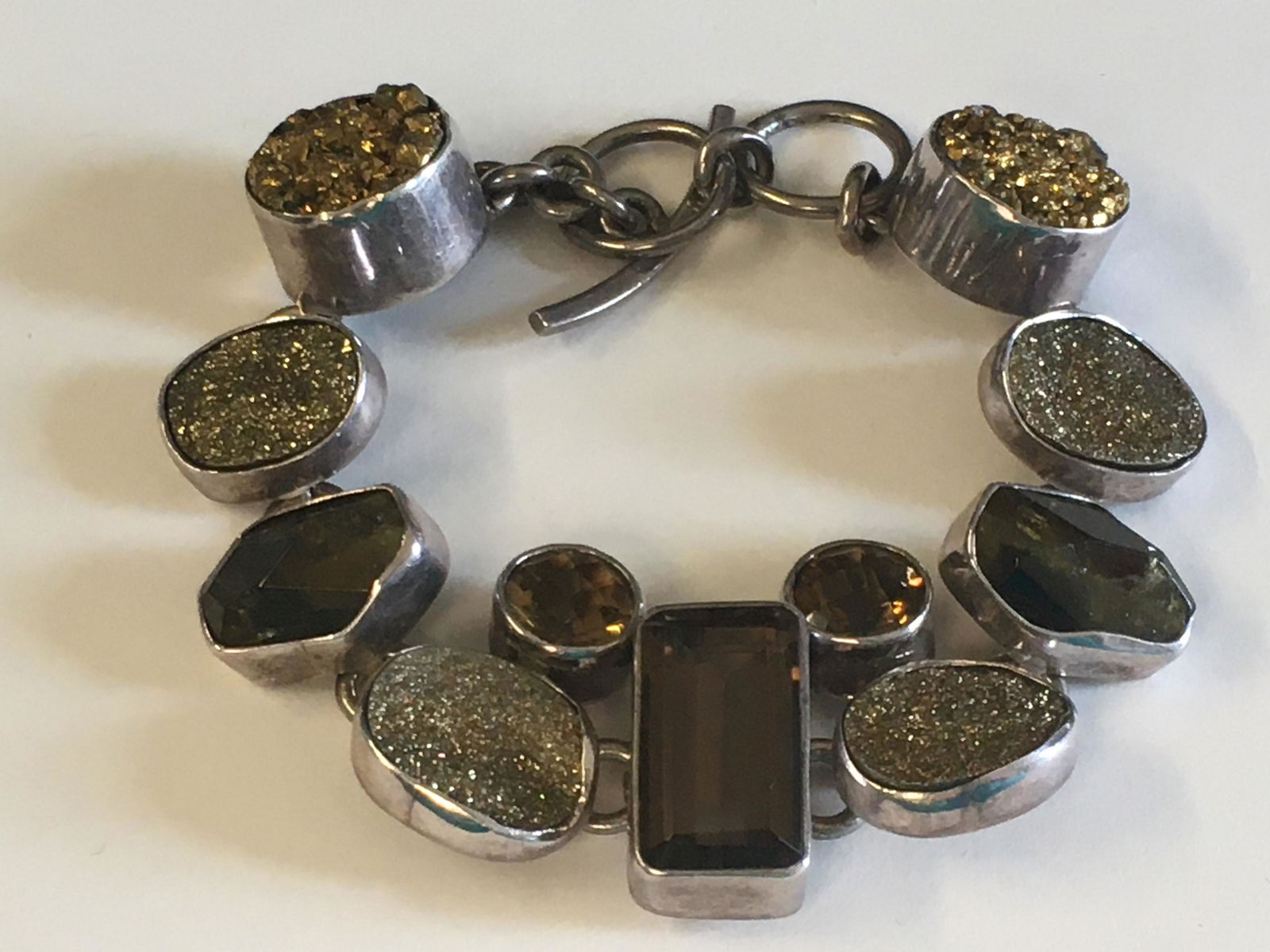 Sterling Quartz Bracelet: 7" long