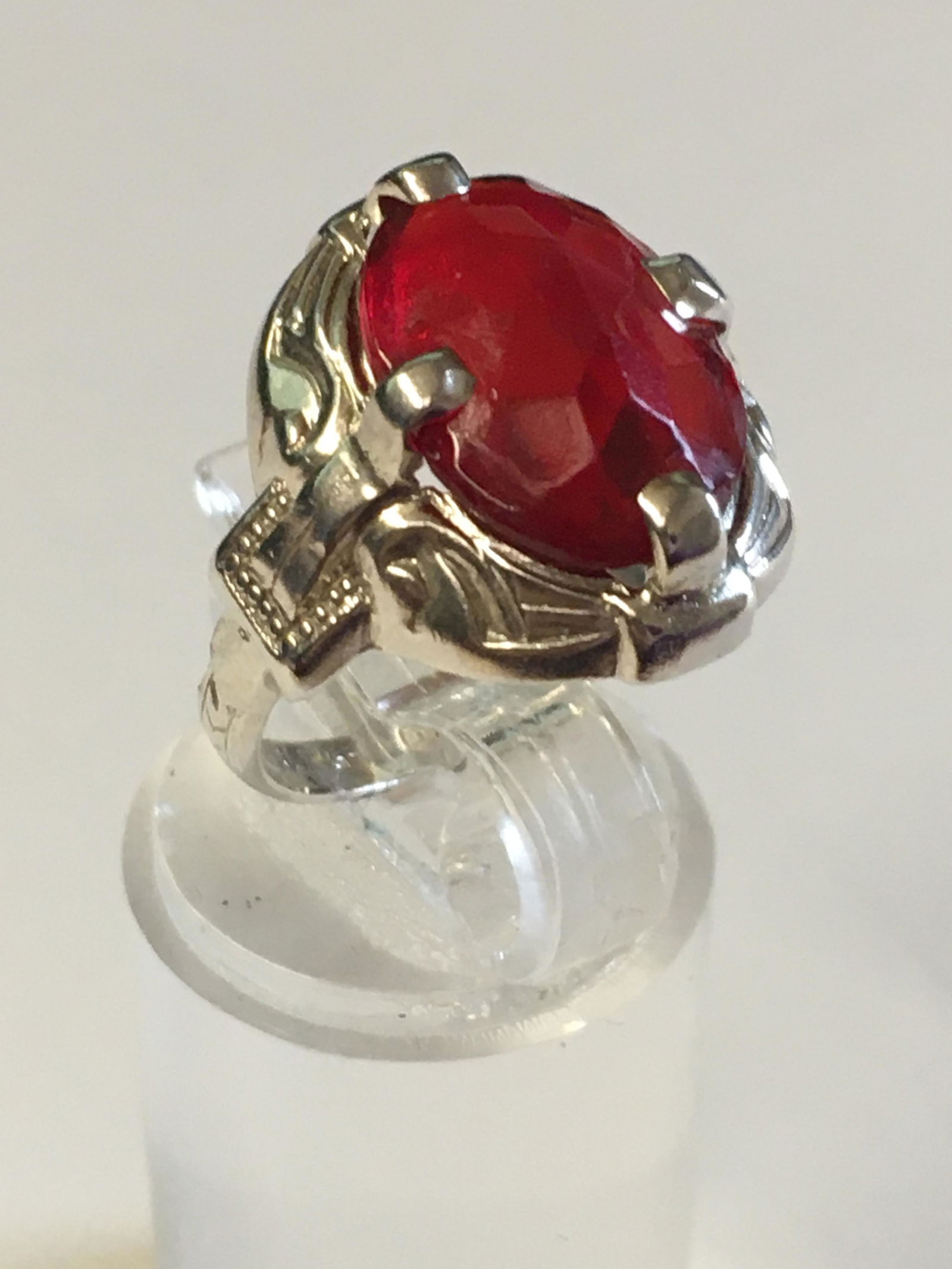 Sterling Red Stone Ring (1 of 4)