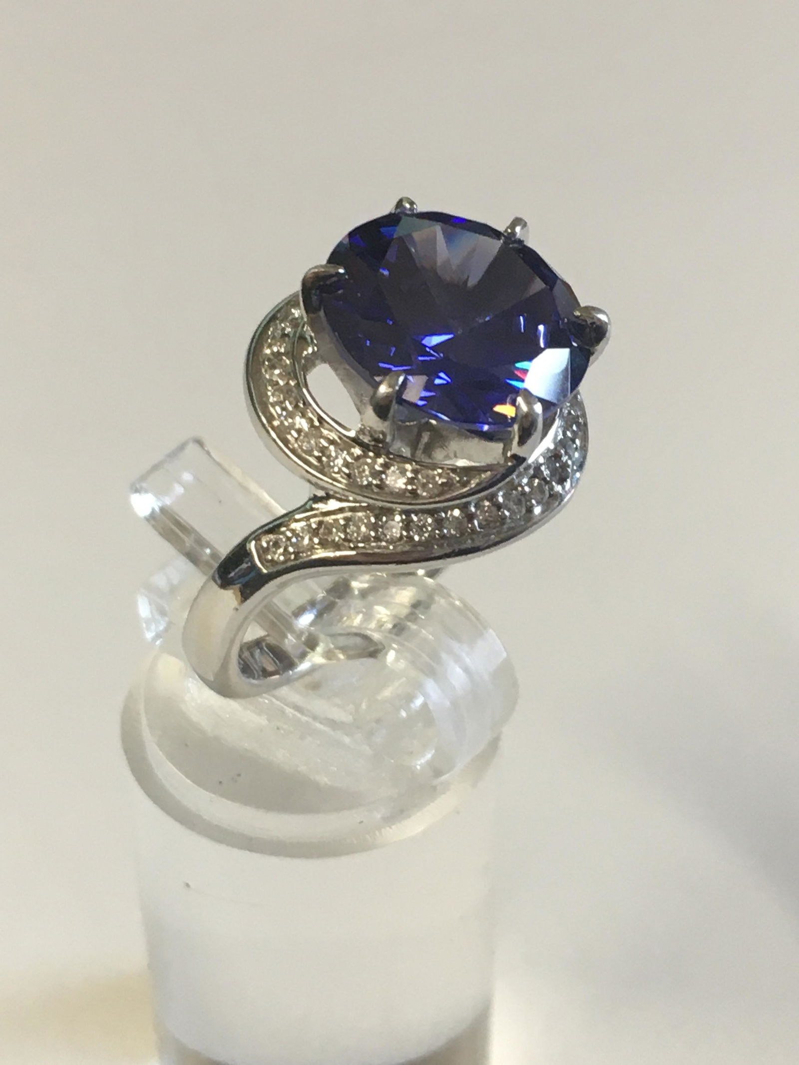 Sterling Purple Stone Halo Ring (1 of 4)
