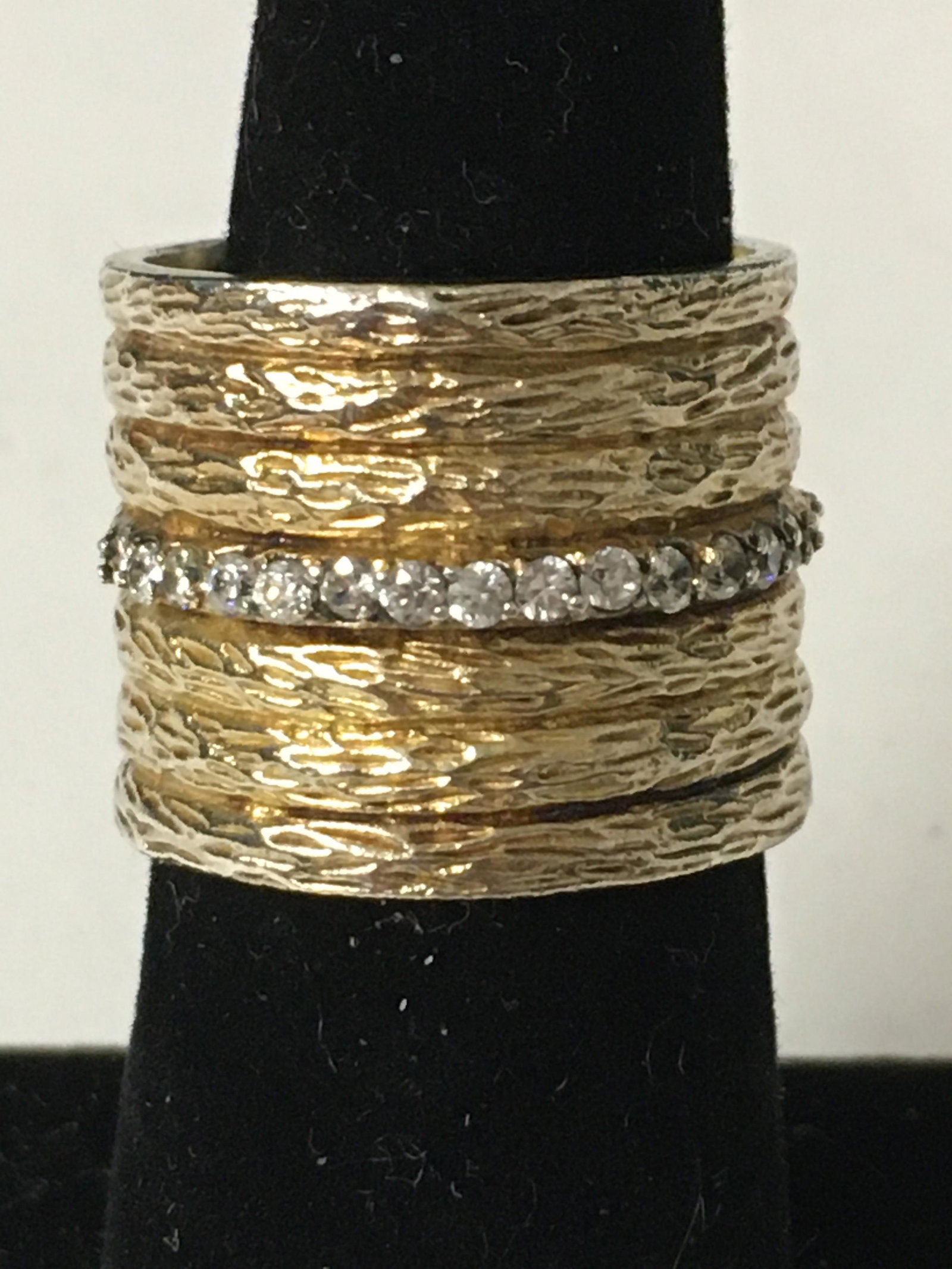 Gold Wash over Sterling Stacking Look Band: size 6 1/2