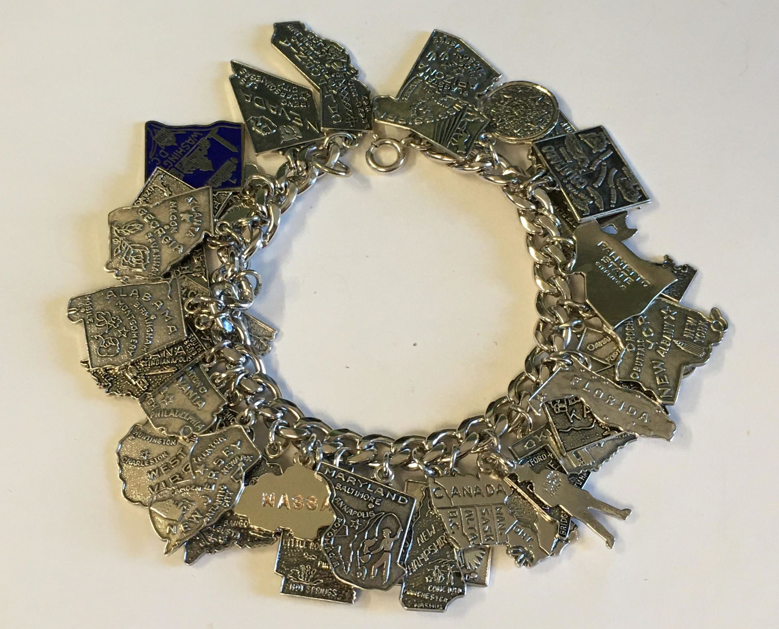 Sterling Charm Bracelet with approximately 38 Charms (1 of 5)