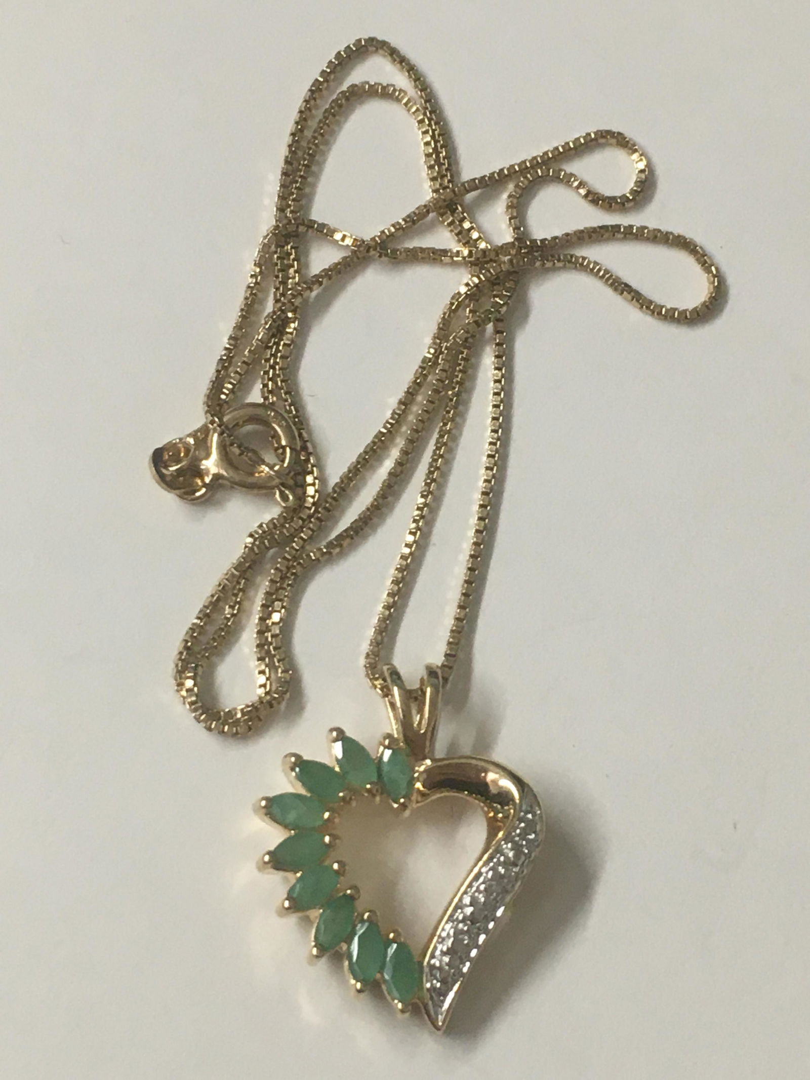 Gold Wash over Sterling Emerald Pendant Necklace (1 of 2)