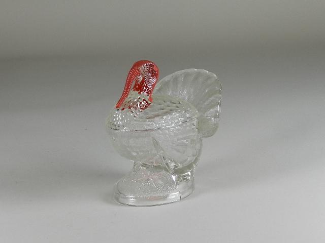 Turkey Covered Candy Dish: minor wear to paint, 7" h