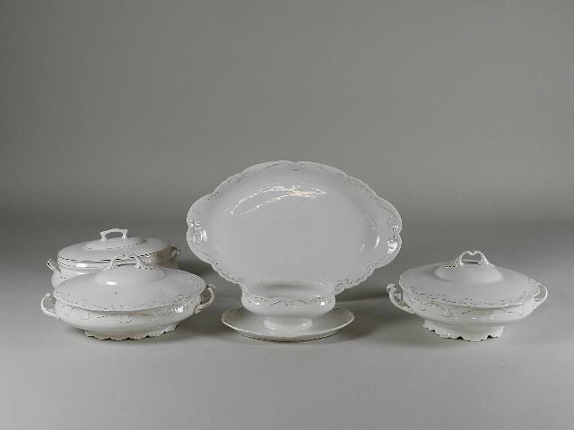 4 Pieces of Franconia Serving China: one extra tureen that is different maker