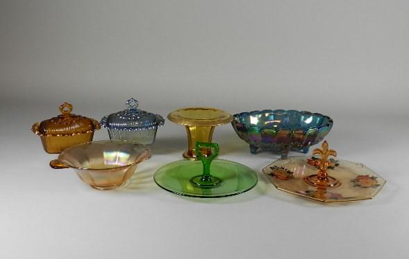 Group of Assorted Glass: Stretch, Depression and Carnival