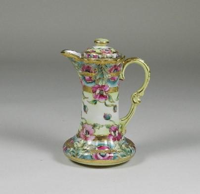 Hand Painted Nippon Chocolate Pot: minor wear, 8 1/2" h