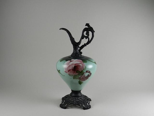 Hand Painted Ewer with Rose Decoration (1 of 2)