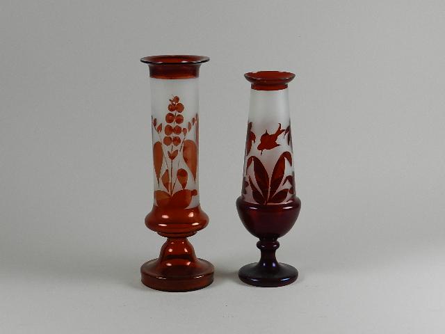 Two Ruby Flash Bohemian Vases (1 of 3)