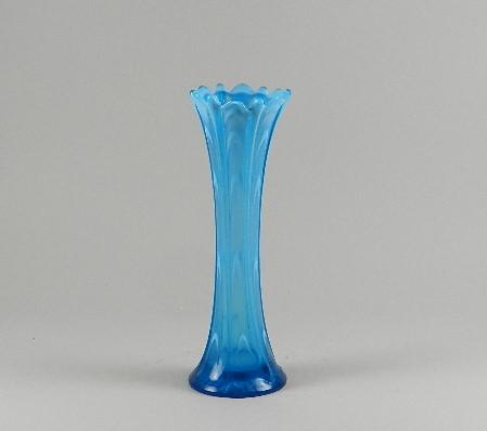 Fenton Blue Opalescent Reverse Drapery Swung Vase (1 of 2)