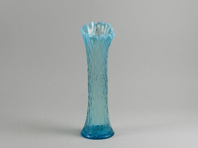 Jefferson Glass Blue Opalescent Diamond Swung Vase (1 of 3)