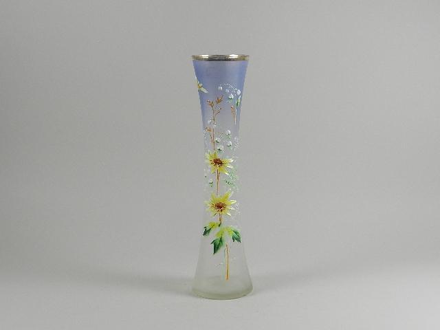 Large Bohemian Glass Vase with Heavy Enamel Decoration (1 of 3)