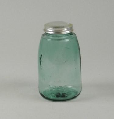 Mason?s Patent Nov 30th 1858 Cross on back Aqua Midget Pint Jar (1 of 4)