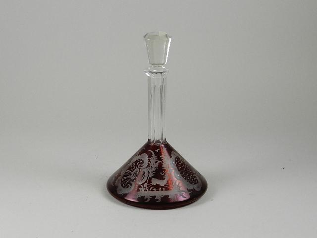 Egermann Bohemian Ruby Flash Cut Crystal Decanter (1 of 3)