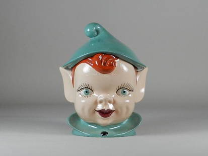 Holland Mold Elf Cookie Jar: Signed BS 4/9/60 on inside of lid. Chip on base. And repaired chip on back of hat. 13"t