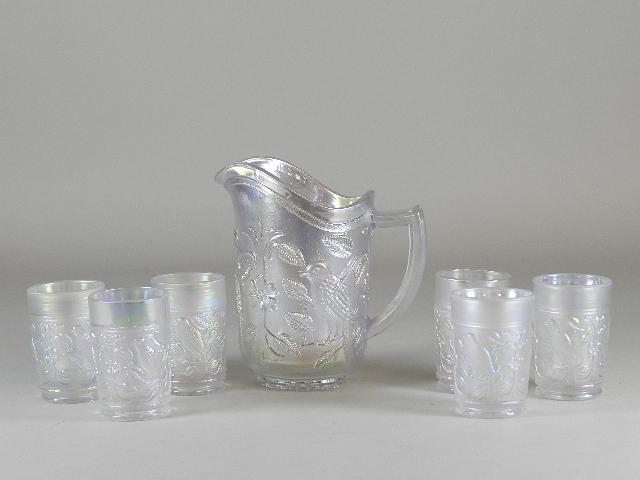 Iridescent Pitcher and 6 Tumblers (1 of 2)