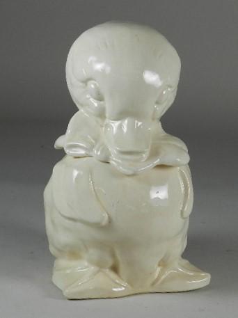 Hull 966 Duck Cookie Jar: Missing paint. Repaired chip on base of lid. 12" tall