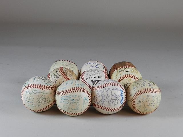 9 Autographed Team Baseballs (1 of 2)