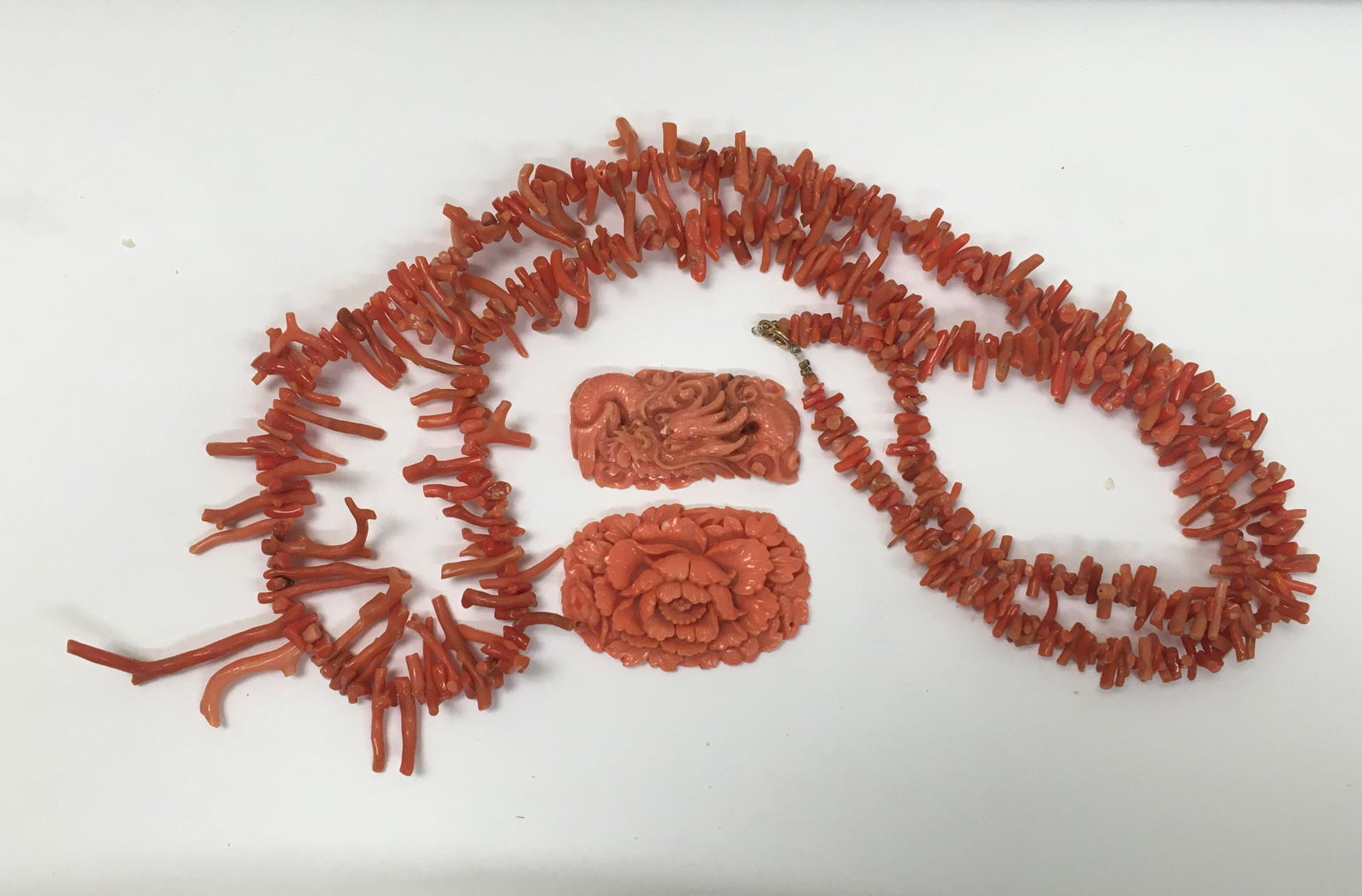 Coral Necklace & 2 Coral Pendants (1 of 2)