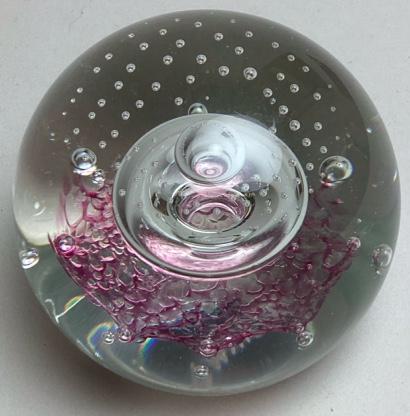 Caithness Scotland Starwatch Art Glass Paperweight: Etched name on bottom. Tiny chip on base. 3 1/2" diameter