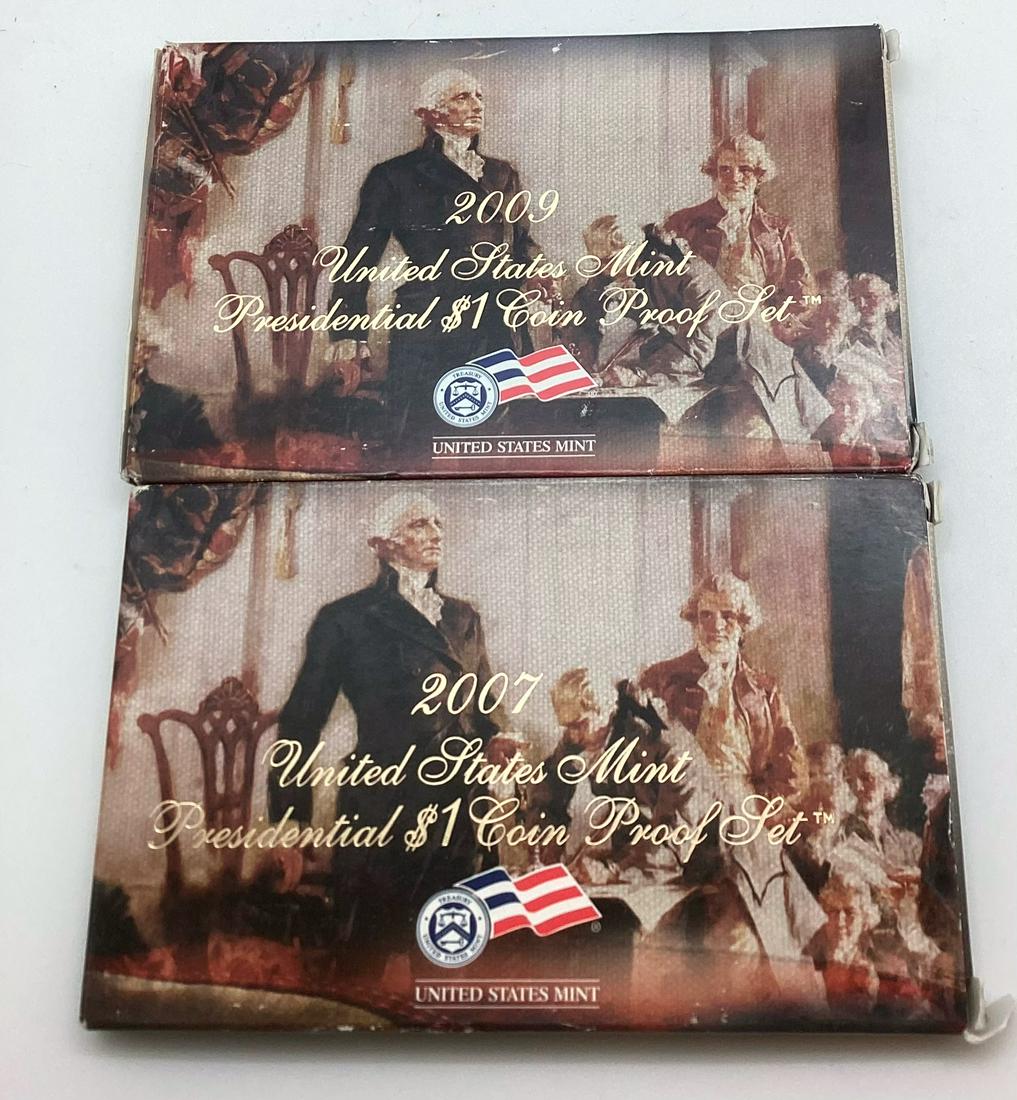 2007, 2009 US Presidential Dollar Proof Sets (1 of 1)