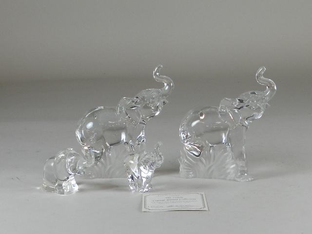 4 Crystal Lenox Elephant's: Minor wear. Tallest 7"