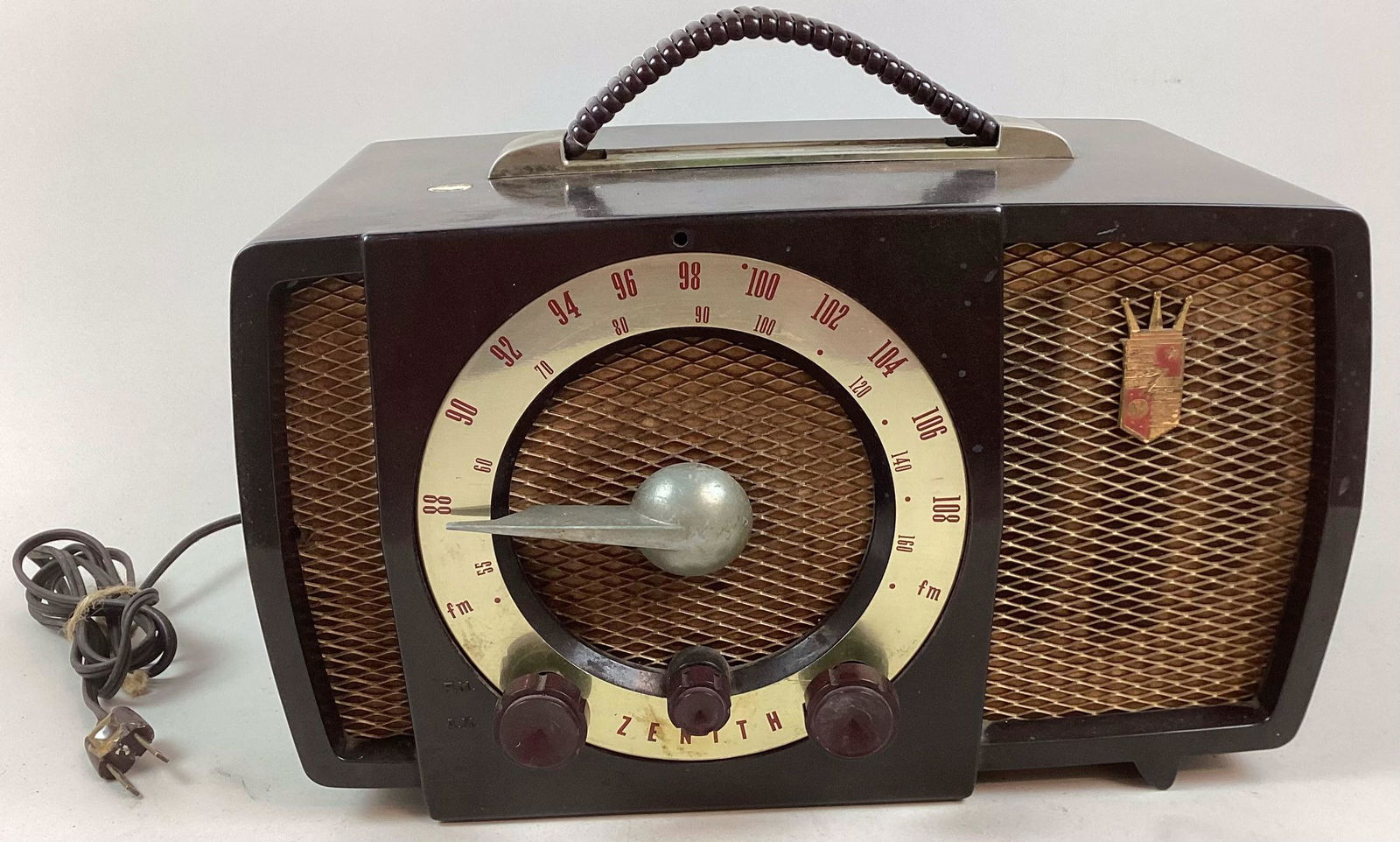 Vintage Zenith Radio: Wear from use. Untested. 13?w x 8? t