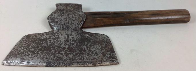Antique Broad Axe: Has straight handle. Heavy Pitt and has been cleaned. 20? long. 12? blade.