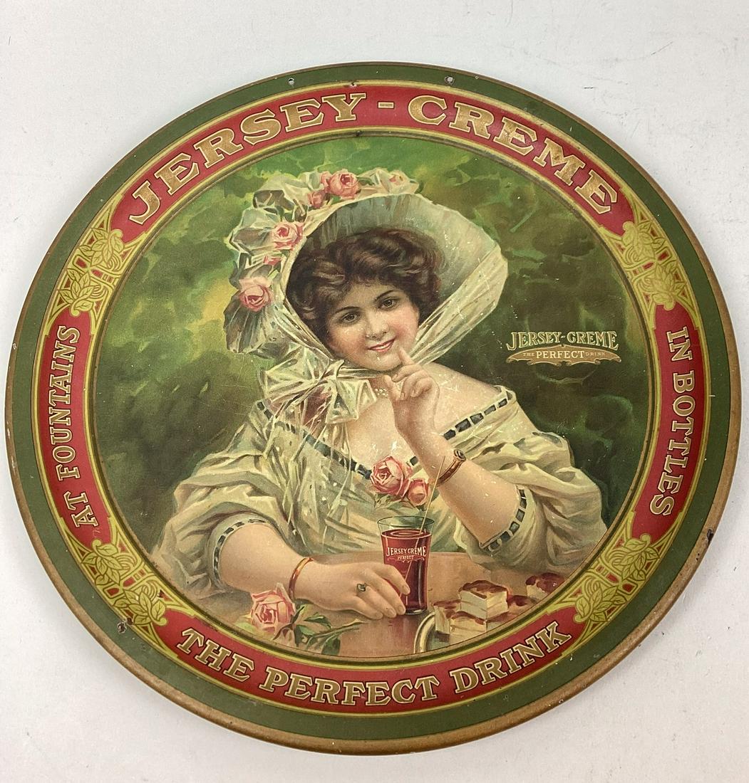Rare Circa 1910 Jersey-Creme Soda  Advertising Tray (1 of 2)