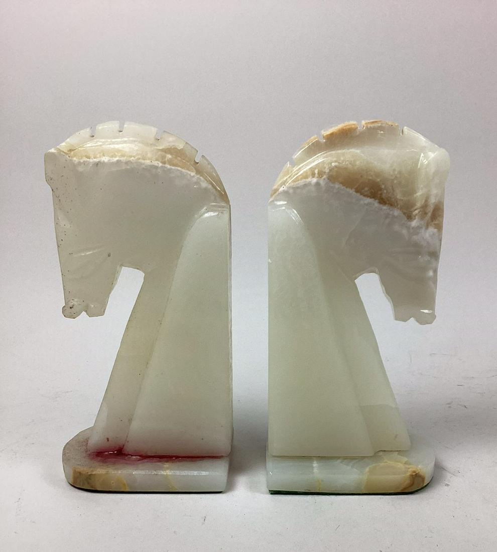 Pair of Agate Horse Head Book Ends (1 of 2)