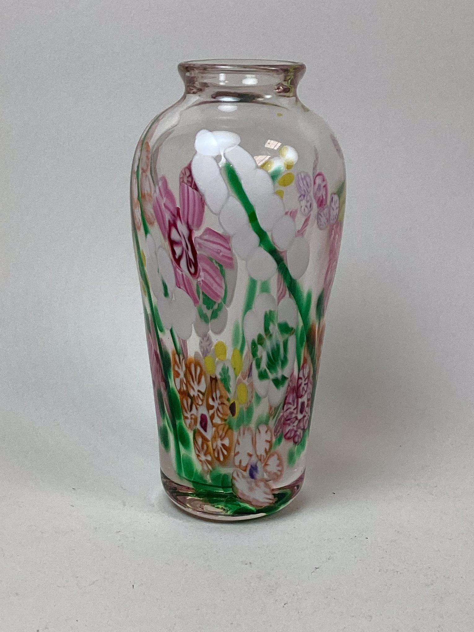Harry Boyer Art Glass Vase Titled Floral Fields (1 of 3)