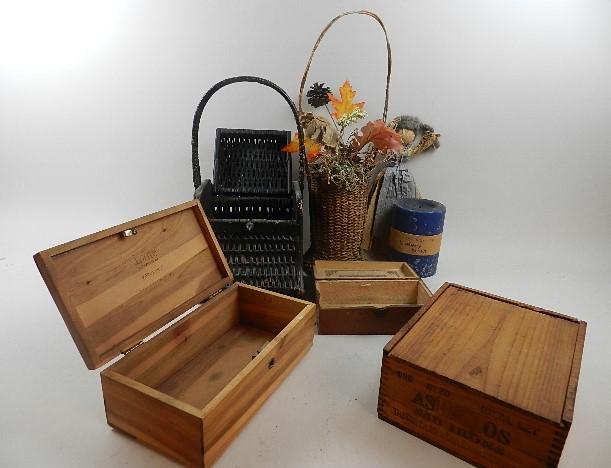 Decorative Baskets & Boxes: Asbestos Sad Iron Box, etc, general wear, sadiron box 3 1/2" h x 8" w x 6 1/2" d
