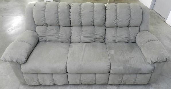 Grey Upholstery Couch w/ Recliners: Light wear with tags