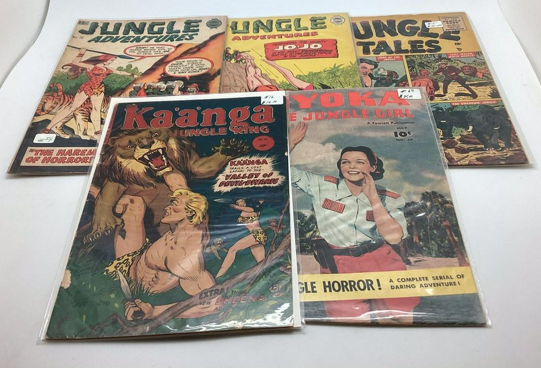 Lot of 5 Issues Various Early Jungle Related Comics (1 of 2)