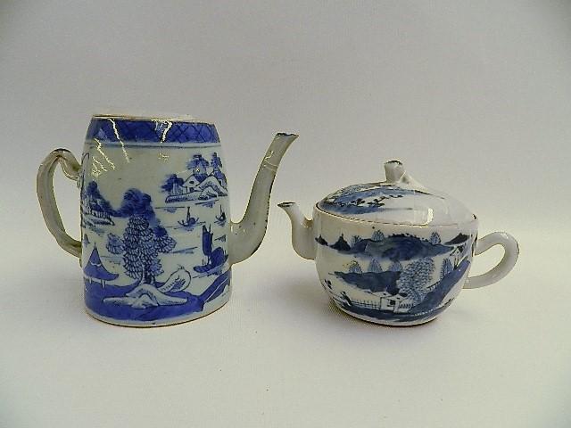 Asian Export Porcelain Teapot & Creamer (1 of 2)