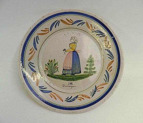 HB Quimper Painted Ceramic Plate (1 of 2)
