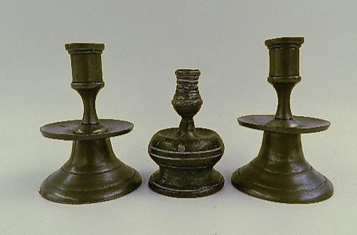 3 Pewter Candlesticks (1 of 4)
