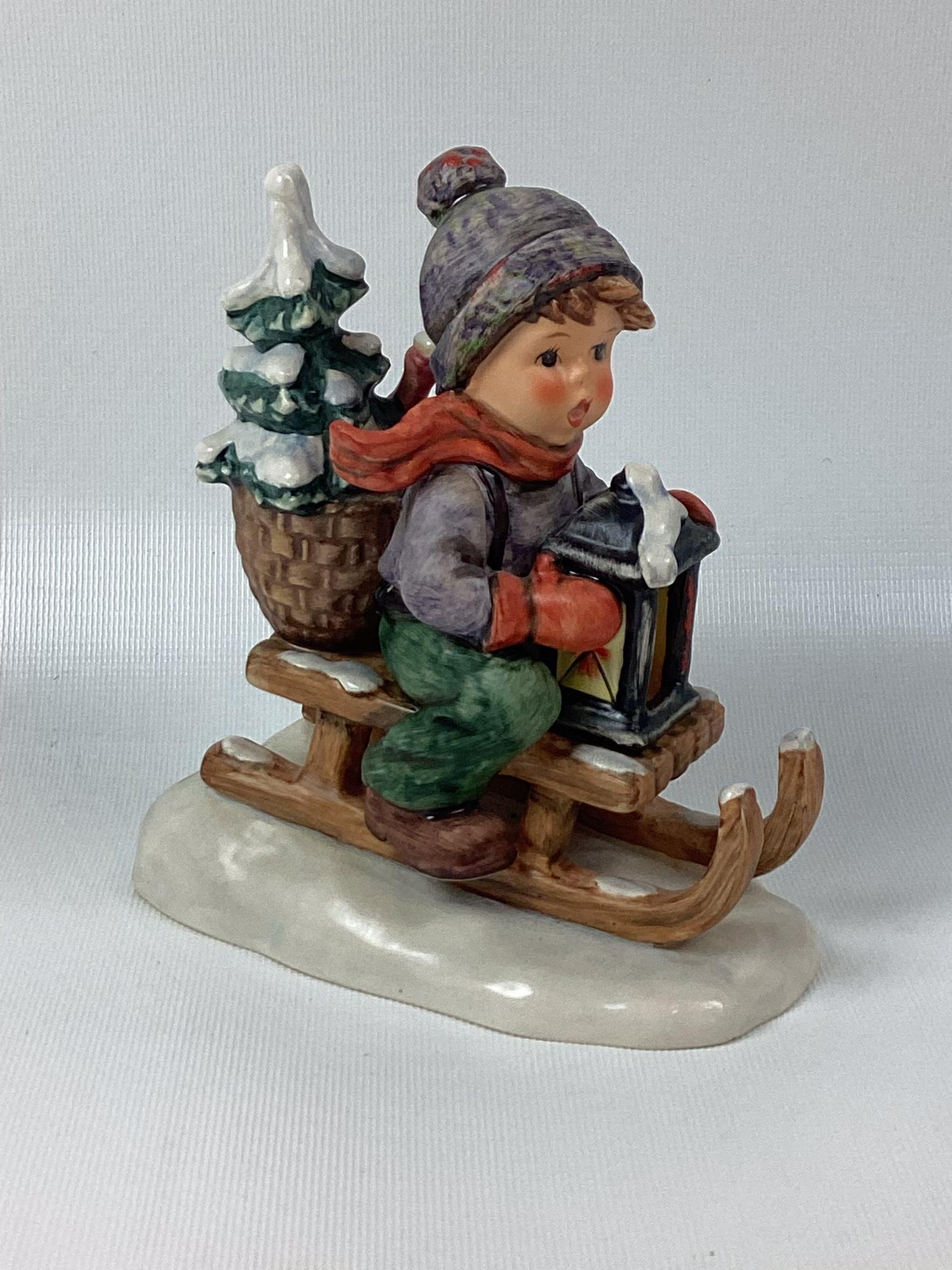 Goebel Hummel Ride into Christmas: Trademark 5. Minor wear. 6" tall