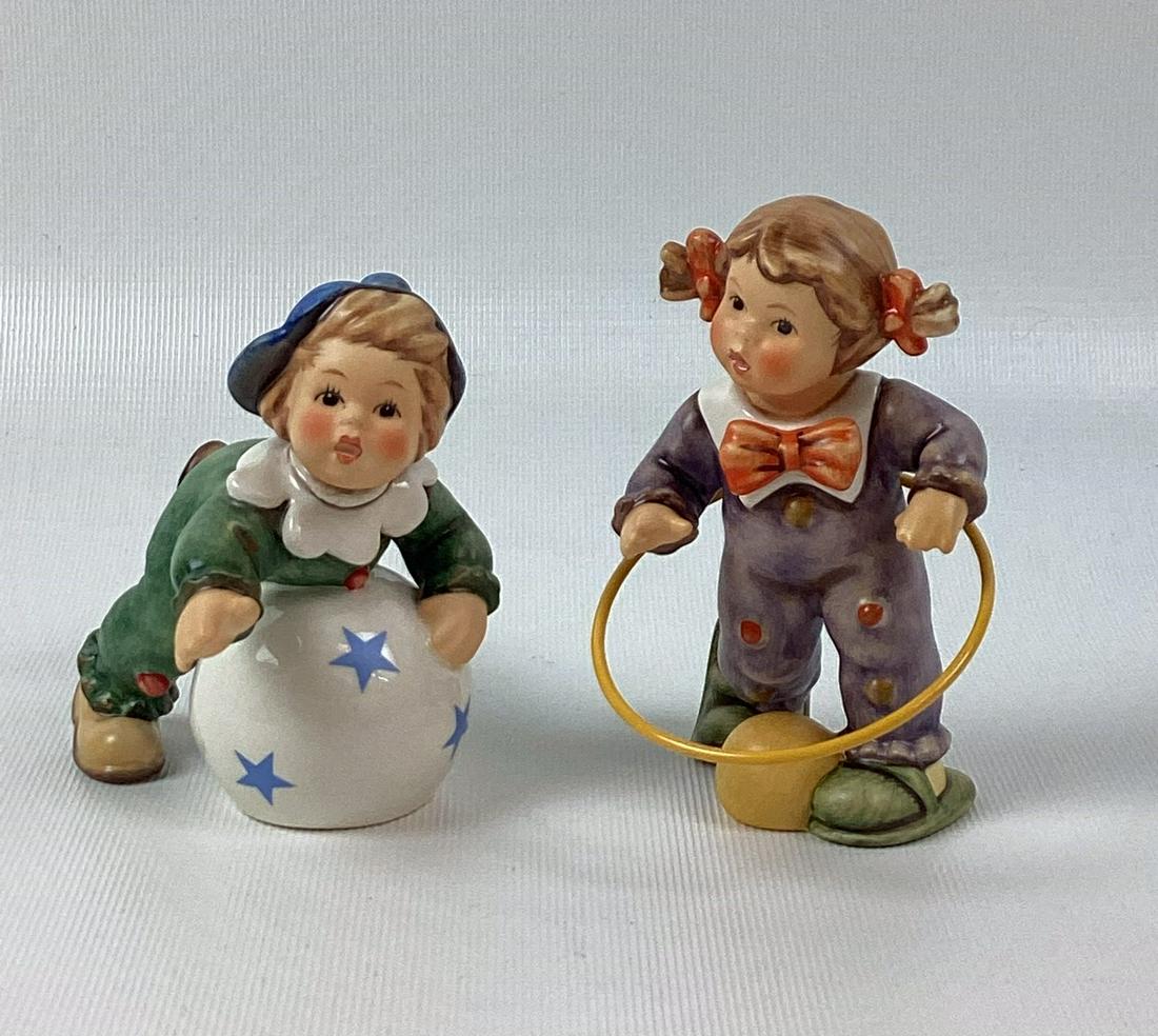 2 Goebel Hummels Rolling Around and Playing Around: Trademark 8. Excellent condition. Tallest 3 3/4".