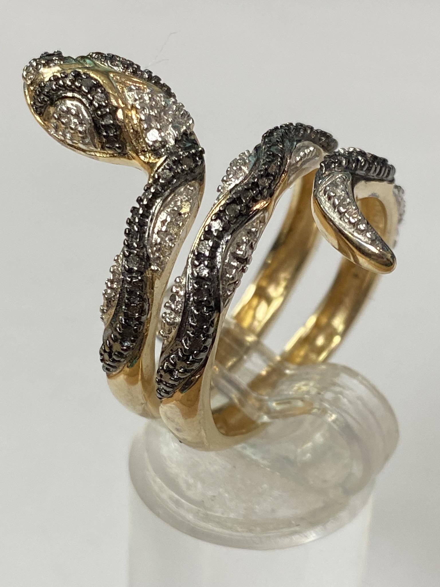 Gold over Sterling Snake Ring (1 of 4)