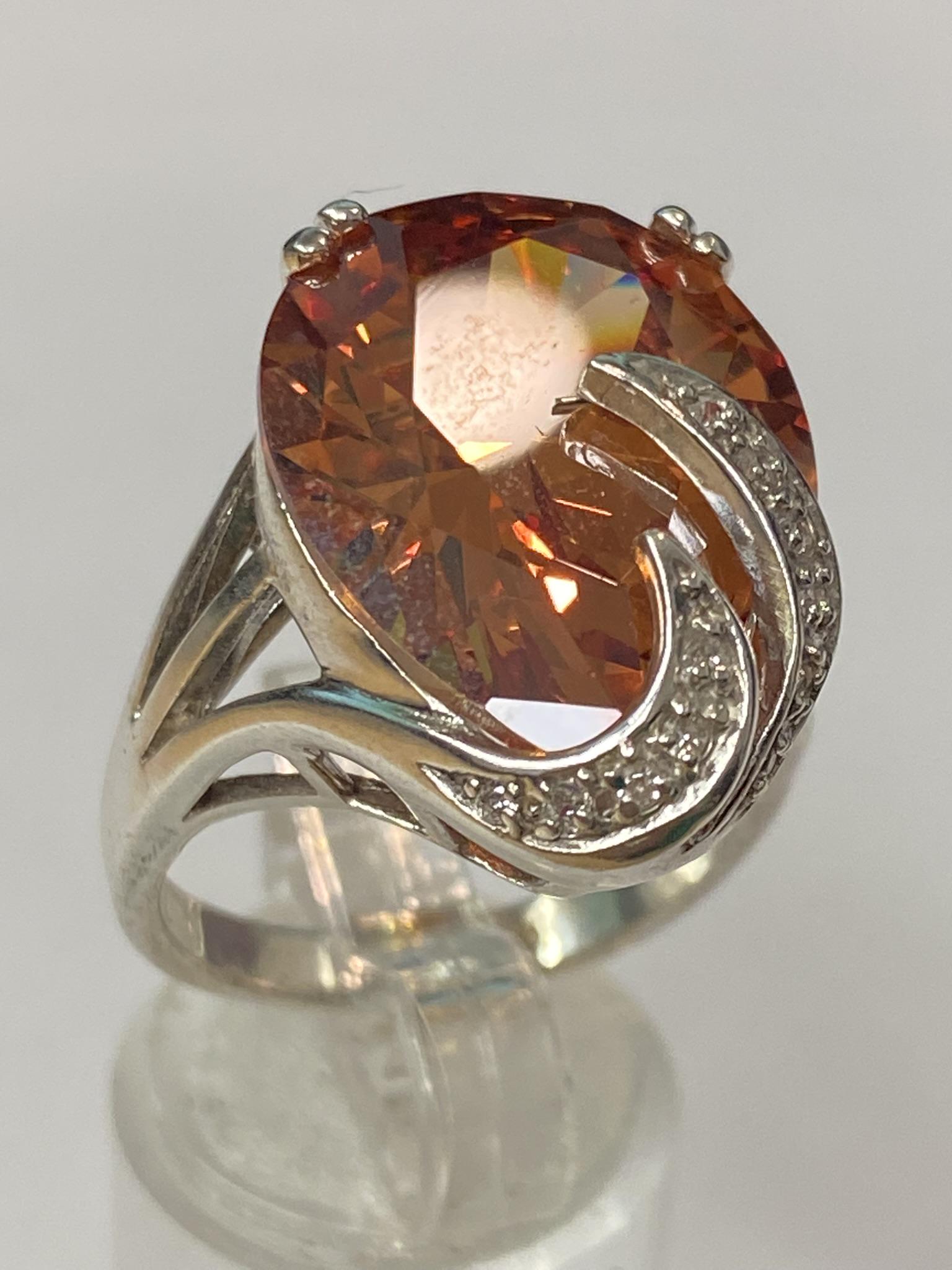 Sterling Alexandrite Cocktail Ring: size 8