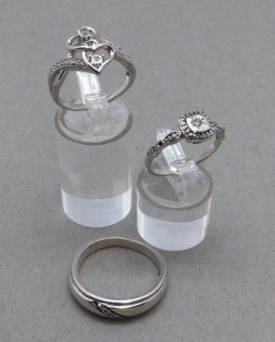 Three Sterling Diamond Rings (1 of 6)