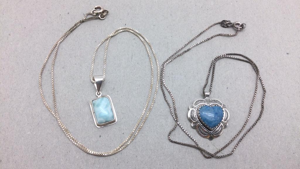 Two Sterling Pendant Necklaces (1 of 2)
