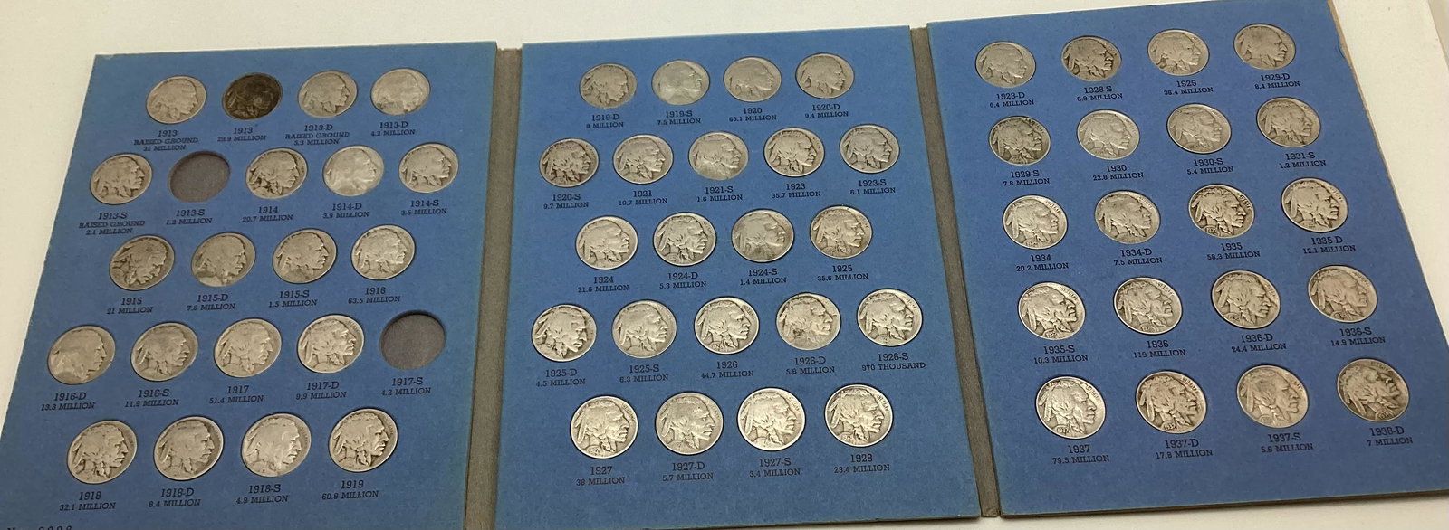 Partial Set Buffalo Nickels in Whitman Album (1 of 4)